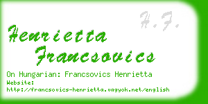 henrietta francsovics business card